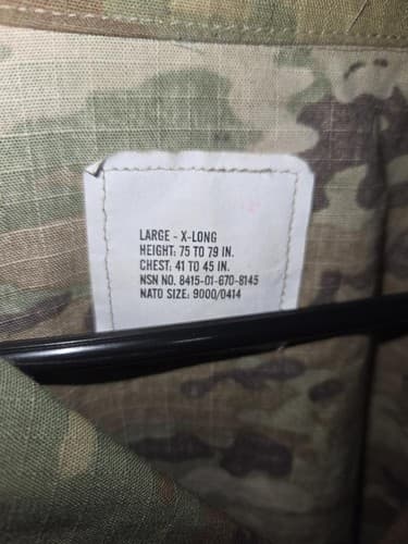 US Army IHWCU Multicam OCP Jacket Coat Large X-Long 8415-01-670-8145 VGC #Q85q - Thumbnail 8