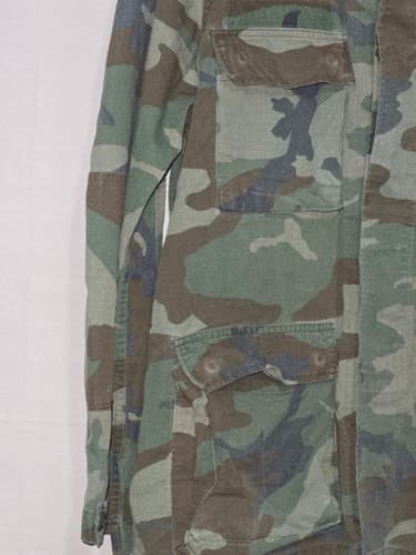 US Army BDU Jacket Woodland Camo Ripstop Coat Mens Large Long Hot Weather VGC - Thumbnail 2