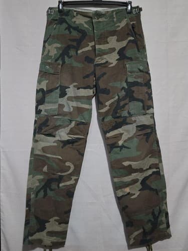 US Army BDU Combat Trousers Woodland Camo Pants Medium Long 8415-01-004-4717 VGC