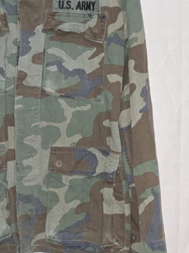 US Army BDU Jacket Woodland Camo Ripstop Coat Mens Large Long Hot Weather VGC - Thumbnail 3