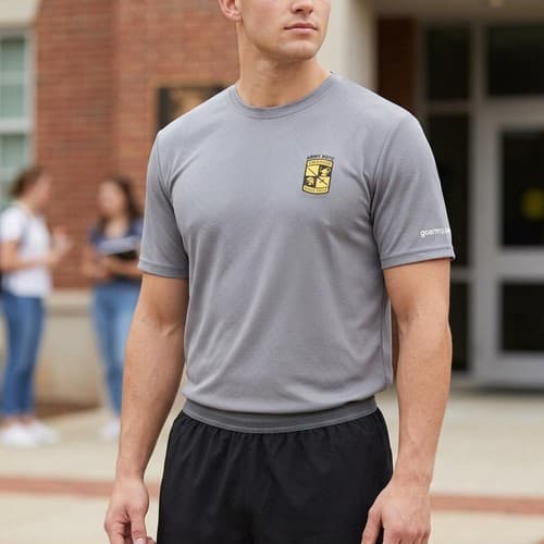 View Sport Men's Gray Graphic T-Shirt Size Medium Short Sleeve Fitness Gym #S73t