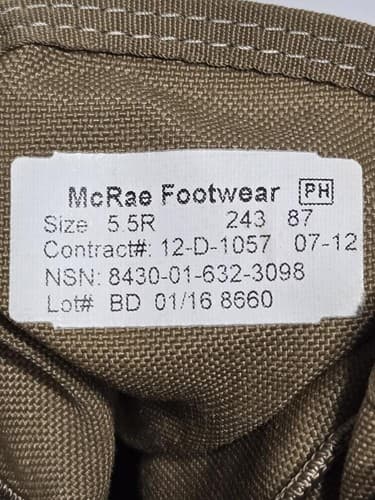 McRae Footwear Combat Boots 5.5R USGI Hot Weather Coyote Brown 8430016323098 - Thumbnail 7