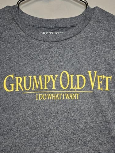 Grunt Style "Grumpy Old Vet" Men's Heather Gray Graphic Tee Size 2XL #S75t - Thumbnail 5