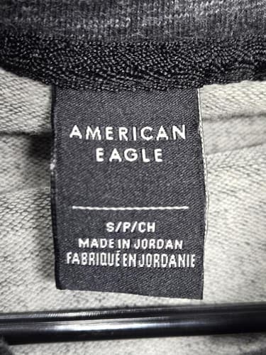American Eagle Outfitters Heather Gray Colorblock Knit Hoodie Men's Small #S52t - Thumbnail 7