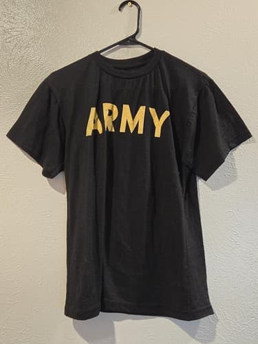 Lot of 2 — USGI APFU Short Sleeve PT Shirts Small Black/Gold NSN - Thumbnail 2