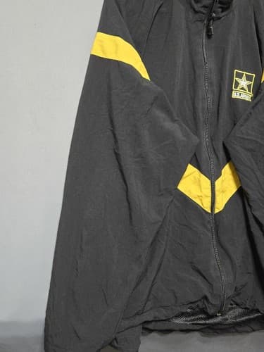 US Army APFU Fitness Training Jacket Black & Gold Men's Size XL Regular XLR R31s - Thumbnail 3