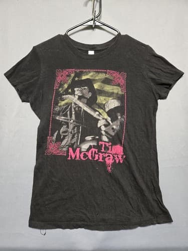 Tim McGraw Country Music Women's Graphic T-Shirt Size Large Gray #S56t - Thumbnail 2