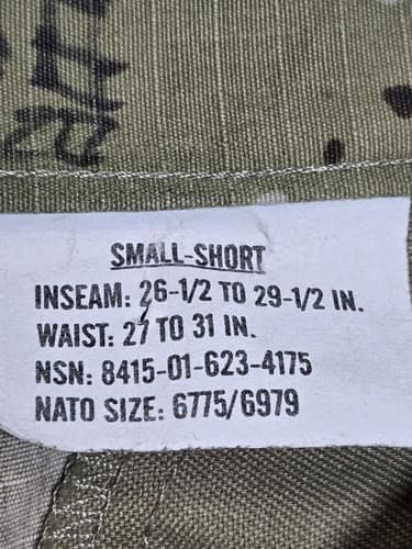 US Military Issue OCP Camouflage Uniform Trousers Pants Small Short GI #T54h - Thumbnail 5