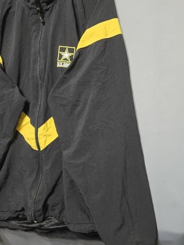 US Army APFU Fitness Training Jacket Black & Gold Men's Size XL Regular XLR R31s - Thumbnail 4