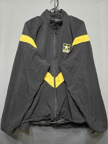 US Army APFU Fitness Training Jacket Black & Gold Men's Size XL Regular XLR R31s - Thumbnail 2