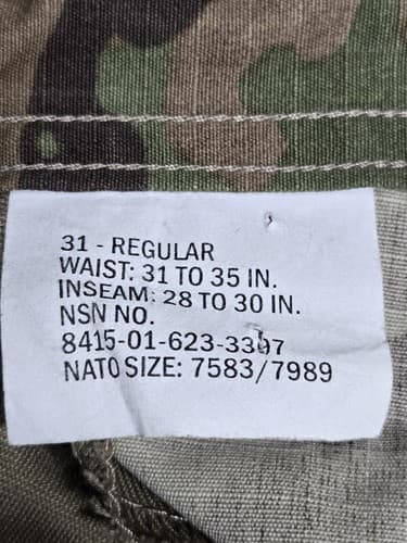 US Military Issue OCP Camouflage Uniform Trouser Pants S Regular GI Surplus #T56 - Thumbnail 3
