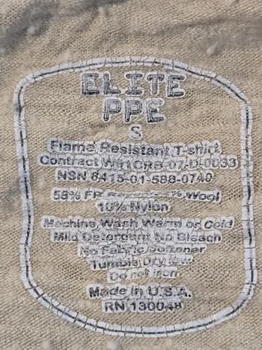 Lot of 2 — USGI Elite PPE FR T-Shirt Small Desert Sand NSN 8415-01-588-0740 - Thumbnail 5