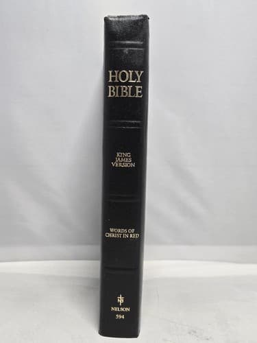 NKJV Holy Bible Words of Christ in Red Thomas Nelson 594 Black Leatherette 1996 - Thumbnail 2