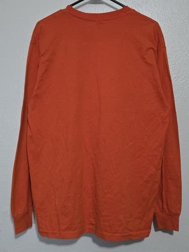 Fruit of the Loom Texas Lone Star State Long Sleeve T-Shirt Large Orange - Thumbnail 2
