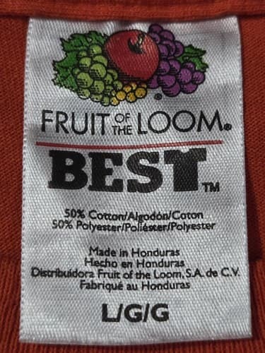Fruit of the Loom Texas Lone Star State Long Sleeve T-Shirt Large Orange - Thumbnail 3