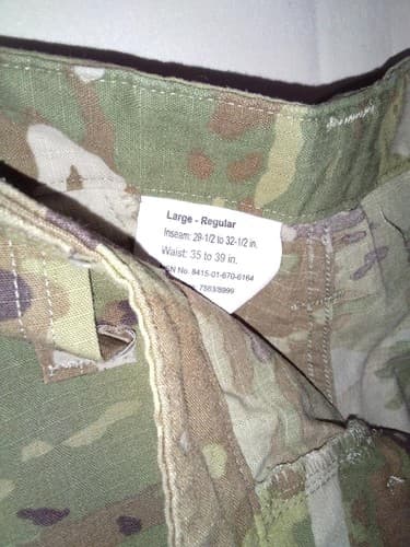 US Army IHWCU Multicam OCP Pants Trousers Large Regular 8415-01-670-6164 VGC - Thumbnail 6