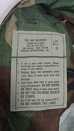 US Army Patrol Cap (SIZE: 7 1/4) BDU Camouflage Hot weather Style #88n - Thumbnail 8