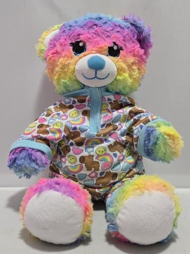 Build A Bear Rainbow Party Teddy Bear With Sleep Wear Pajamas Plush Toy #H35h