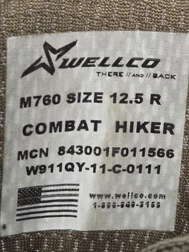 BELLEVILLE COMBAT HIKER Boots SIZE: M 12.5 W 14 NSN:843001F011566 #F90f - Thumbnail 7