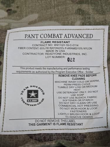 USGI FRACU Combat Pants Multicam FR Knee Pad Slots Army New w/ Tags - Thumbnail 4