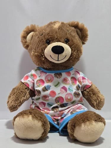 Build A Bear Workshop Brown Bear W/Dessert Pajamas Sleep Wear Plush Toy #H34h