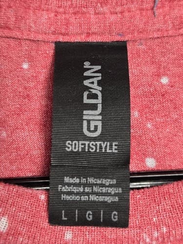 Gildan Softstyle Men's Size Large Red Bleached Graphic Snack T-Shirt #T37h - Thumbnail 7