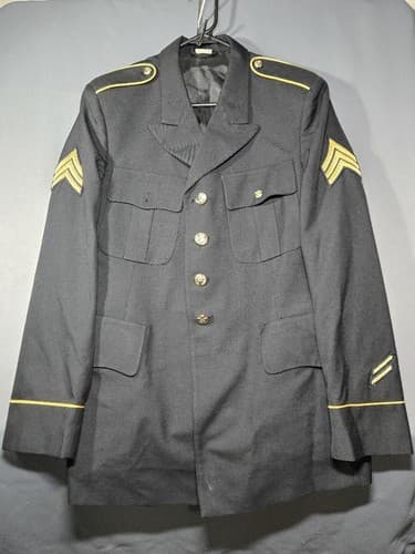 US Army Dress Blue ASU Enlisted Coat Jacket 41 Regular Uniform Medium #T80t