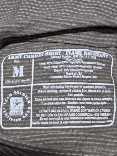 Massif Army Combat Shirt Type II FR Multicam OCP Medium 8415-01-580-4853 Flame - Thumbnail 5