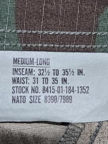 USGI Military Woodland Camo BDU Cargo Trousers Medium Long 8415-01-184-1352 T82t - Thumbnail 6