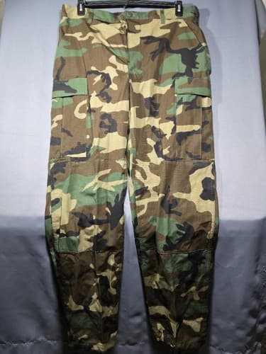 USGI Military Woodland Camo BDU Cargo Trousers Medium Long 8415-01-184-1352 T82t