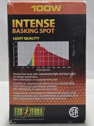 Exo Terra Sun-Glo Intense Basking Spot Infrared Heat Lamp 100W Reptile Bulb - Thumbnail 3