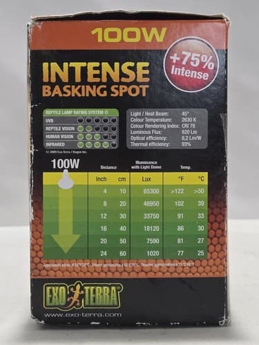 Exo Terra Sun-Glo Intense Basking Spot Infrared Heat Lamp 100W Reptile Bulb - Thumbnail 4