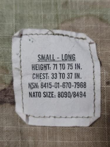 IHWCU Multicam Jacket Small/Long NSN: 8415-01-670-7968 #B95b - Thumbnail 5