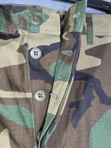 USGI Military Woodland Camo BDU Cargo Trousers Medium Long 8415-01-184-1352 T82t - Thumbnail 4