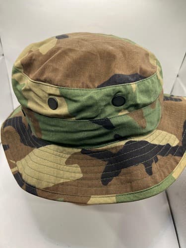 Vintage US Military ERDL Woodland Boonie Hat Type III Small 6 3/4 Modified - Thumbnail 5