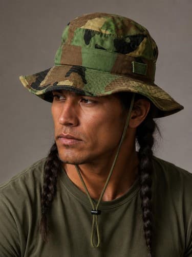 Vintage US Military ERDL Woodland Boonie Hat Type III Small 6 3/4 Modified