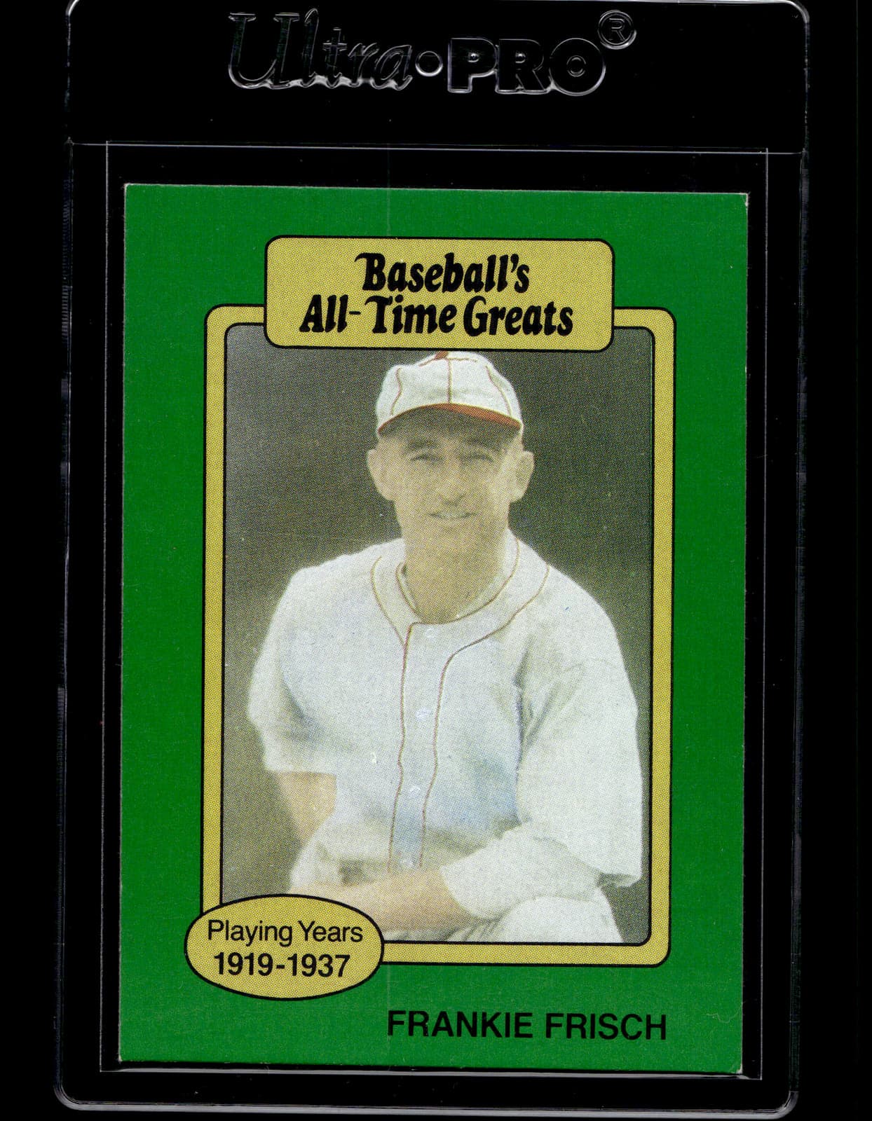 1987 Hygrade All-Time Greats Frankie Frisch NNO VAR No Logo Uniform Baseball
