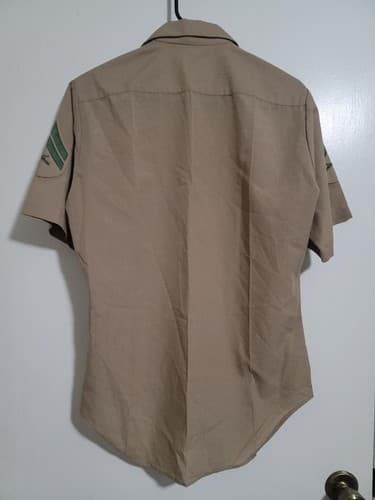 DSCP Marine Men's Poly/Wool Khaki Short Sleeve Shirt Size: (15) #A6a - Thumbnail 2