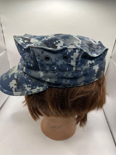 US Navy NWU Type I Blue Digital Camo Patrol Cap Hat Small 6 3/4 - Thumbnail 3