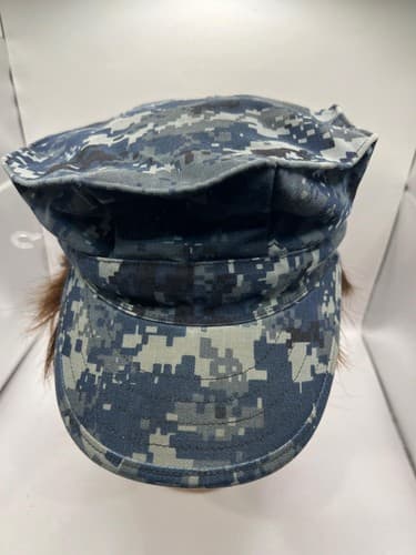 US Navy NWU Type I Blue Digital Camo Patrol Cap Hat Small 6 3/4 - Thumbnail 2