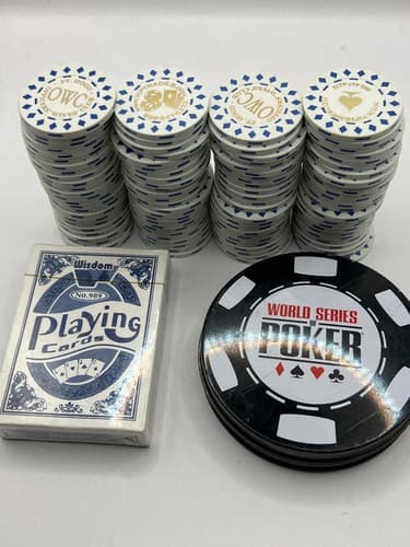 100 Officers Wives Club Fort Hood Poker Chips w/ Cards & Coasters