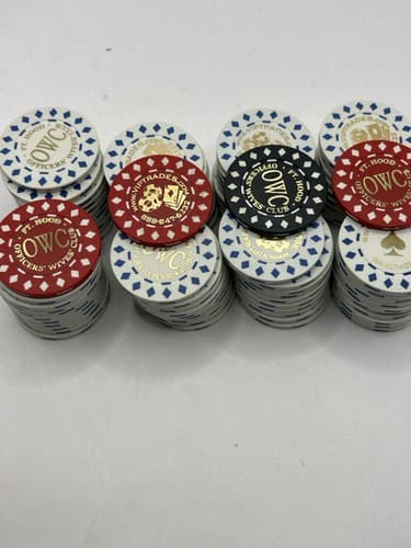 Lot of 85 Poker Chips Officers Wives Club Fort Hood Texas Casino Style