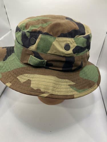 Vintage US Military ERDL Woodland Boonie Hat Type III Small 6 3/4 Modified - Thumbnail 3