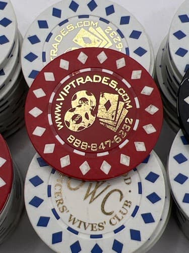 Lot of 85 Poker Chips Officers Wives Club Fort Hood Texas Casino Style - Thumbnail 5