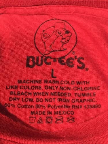 Buc-ee's Iconic Beaver Logo Graphic T-Shirt Red Men's Large #R55r - Thumbnail 7