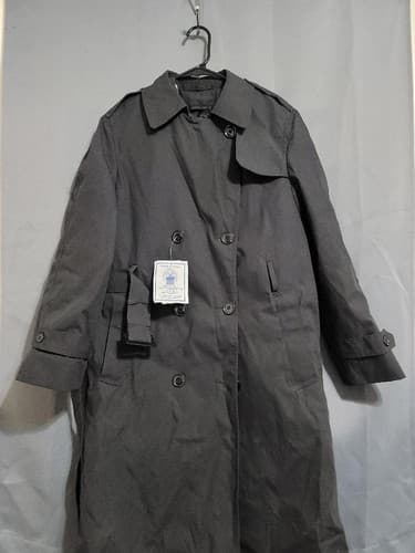 12L - DLA Garrison Collection Black Polyester Trench Coat #5q
