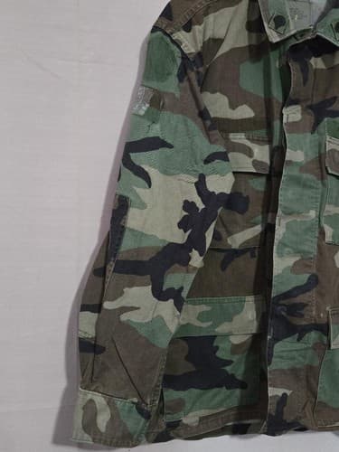 US Army BDU Jacket Medium Short Woodland Camo Ripstop Combat Coat USGI#P43p - Thumbnail 2