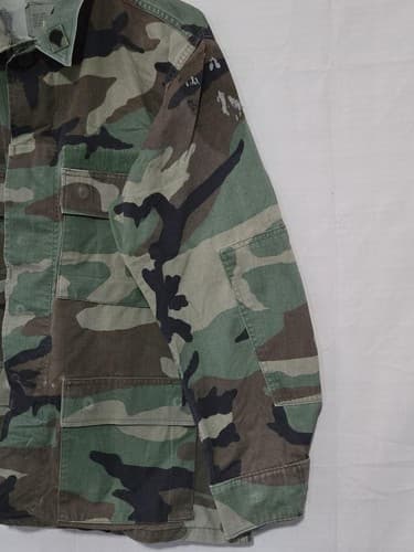 US Army BDU Jacket Medium Short Woodland Camo Ripstop Combat Coat USGI#P43p - Thumbnail 3