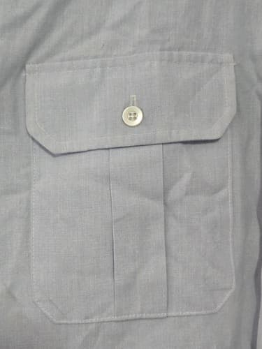 US Air Force JROTC Blue Dress Shirt Mens 16 Short Sleeve DLA Military Patch S29a - Thumbnail 2