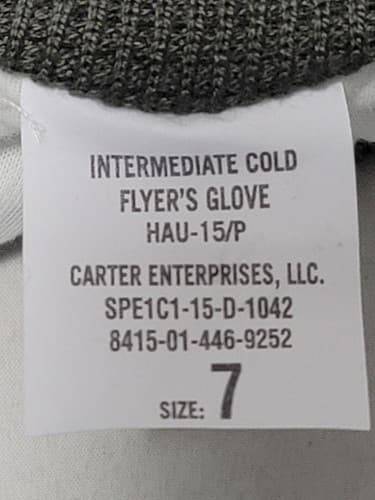 Cold Flyer's Gloves Size: (7) Intermediate NSN 8415-01-446-9252 #C90c - Thumbnail 3